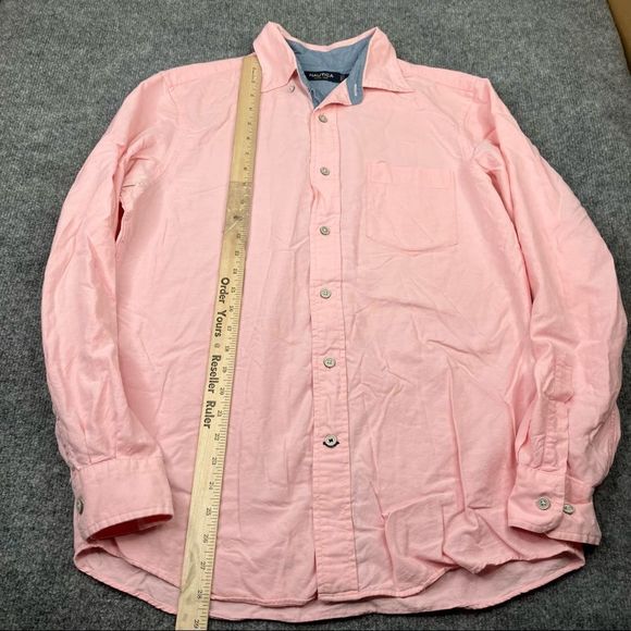Nautica red pink button down Long Sleeves - Men’s Sz small - Picture 2 of 7